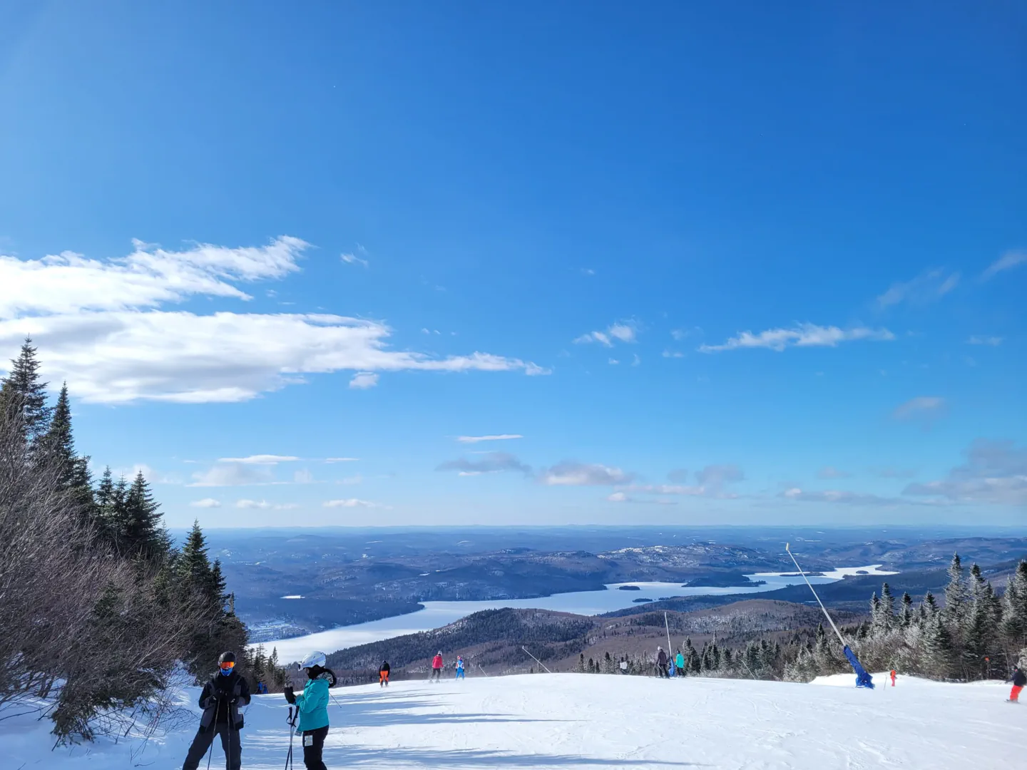 A view of a winter mountain range taken from Mont-Tremblant