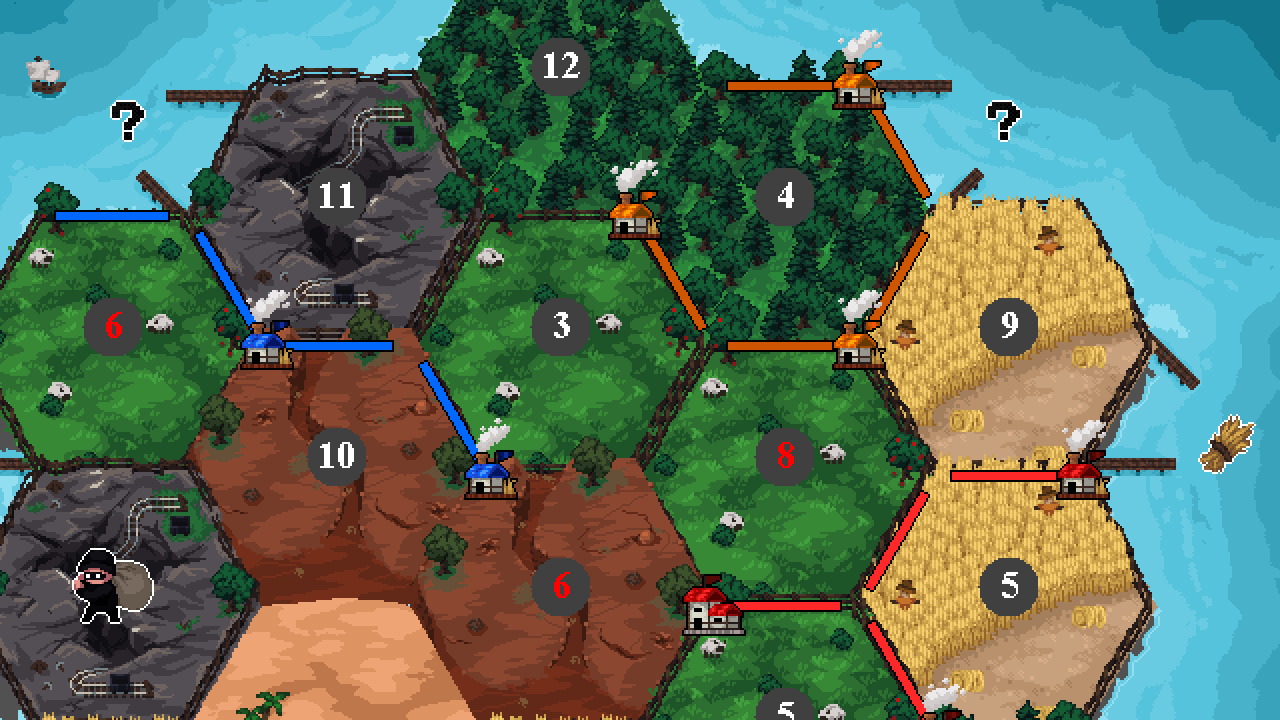 A cropped screenshot of the Settlers of Catan game in Java