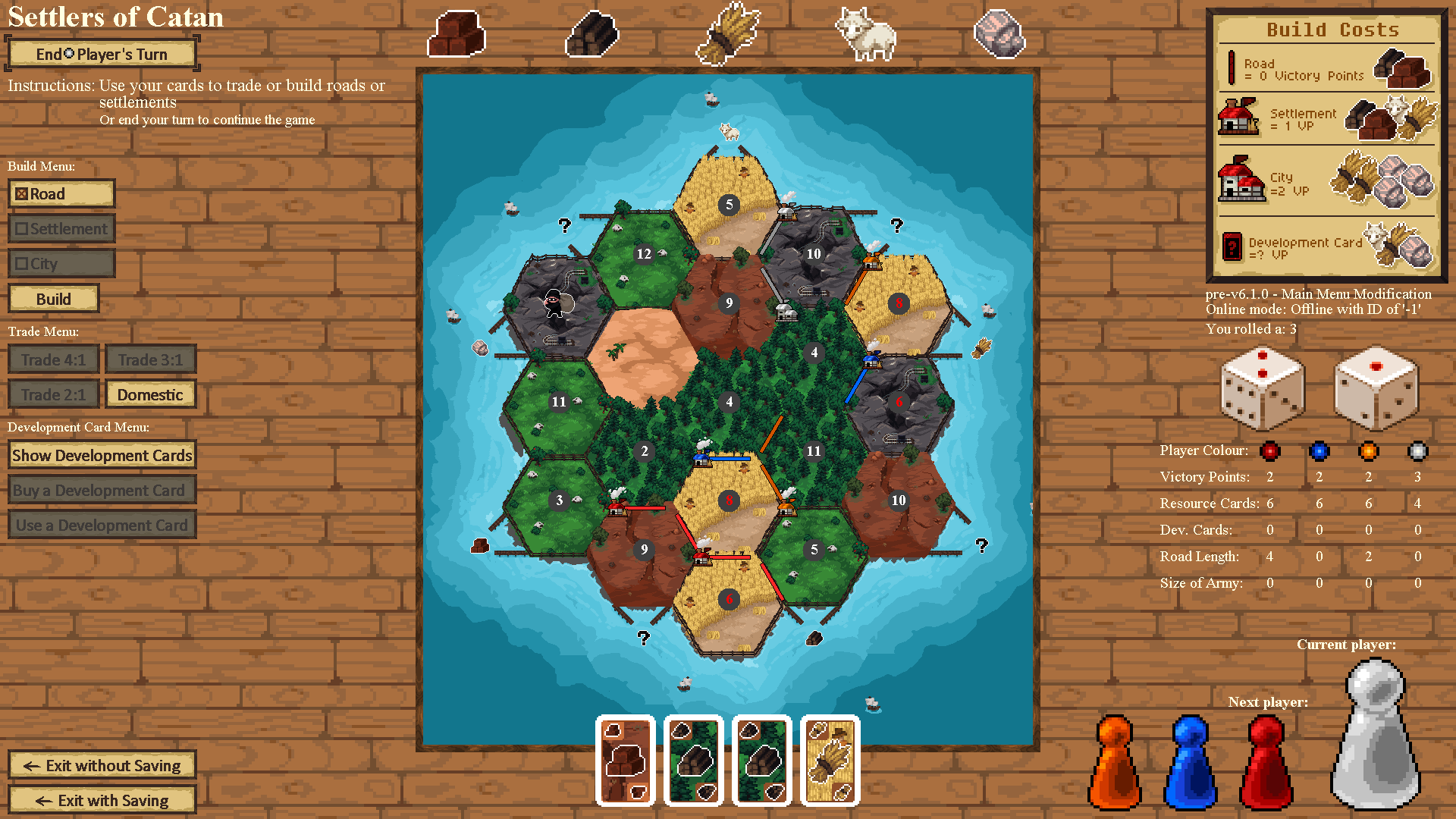 A screenshot of a game between 4 players.